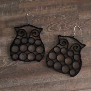 Owl hanging scarf holder set of two